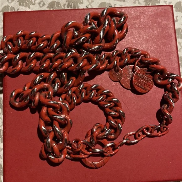 Patrizia Pepe Vintage Gorgeous Metal Link Logo Belt Rare  display picture 1